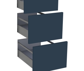 1x Kit façade meuble cuisine Bleu Nuit Mat 1 tiroir, 2 casseroliers H. 71,7 cm L. 39,7 cm