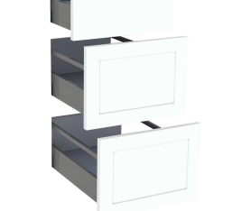 1x Kit façade meuble cuisine Blanc Cadre 1 tiroir, 2 casseroliers H. 71,7 cm L. 39,7 cm