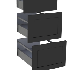 1x Kit façade meuble cuisine Noir Cadre 1 tiroir, 2 casseroliers H. 71,7 cm L. 39,7 cm