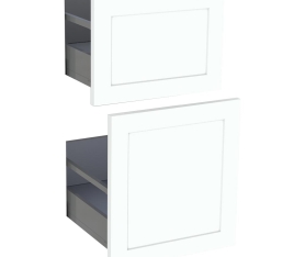 1x Kit façade meuble cuisine Blanc Cadre 2 casseroliers H. 71,7 cm L. 39,7 cm