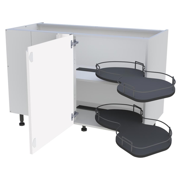 Bas 1200 angle 1porte G avec plateaux droit