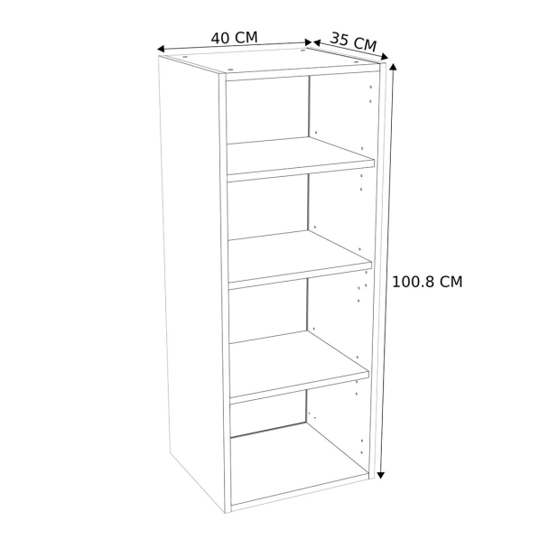 Caisson Meuble haut cuisine Blanc H. 100,8 cm x L. 40 cm