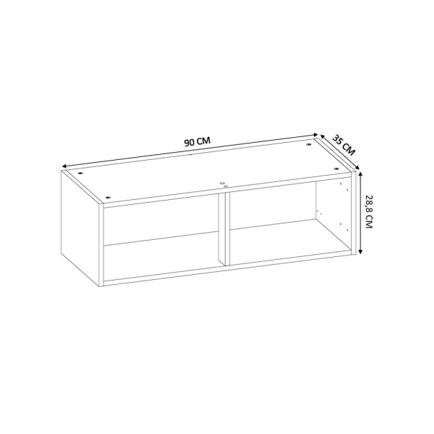 Caisson Meuble haut cuisine Blanc H. 28,8 cm x L. 90 cm