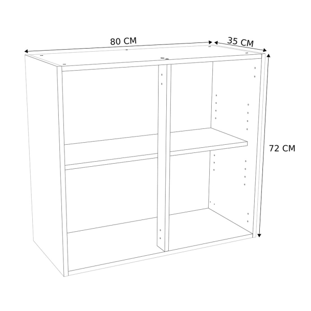 Caisson Meuble bas cuisine Blanc H. 72 cm x L. 80 cm