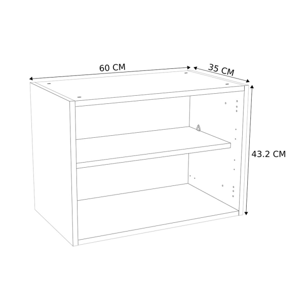 Caisson Meuble haut cuisine Blanc H. 43,2 cm x L. 60 cm