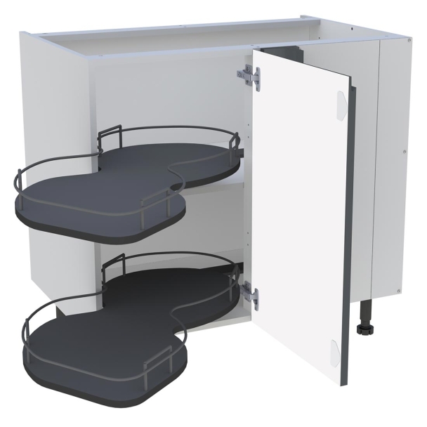 Bas 900 angle 1porte D avec plateaux gauche