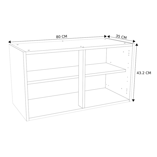 Caisson Meuble haut cuisine Blanc H. 43,2 cm x L. 80 cm