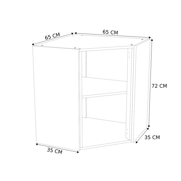 Caisson Meuble haut cuisine Blanc H. 72 cm x L. 65 cm