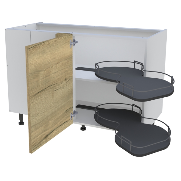 Bas 1200 angle 1porte G avec plateaux droit