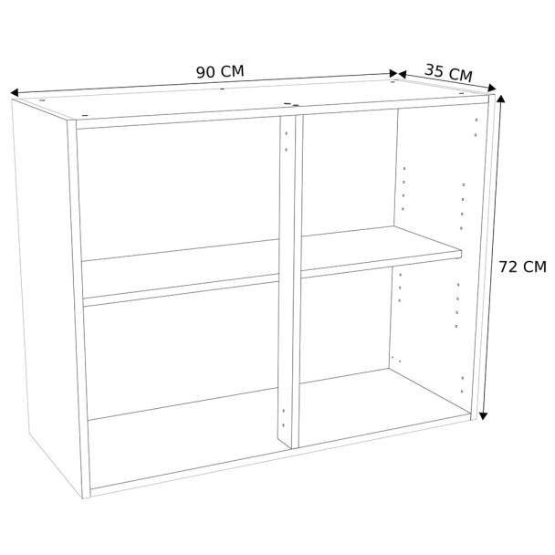 Caisson Meuble bas cuisine Blanc H. 72 cm x L. 90 cm