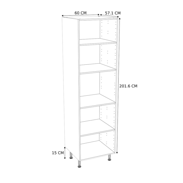 Caisson Colonne cuisine Blanc H. 201,6 cm x L. 60 cm