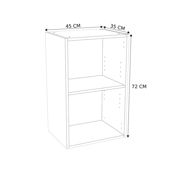 Caisson Meuble haut cuisine Blanc H. 72 cm x L. 45 cm