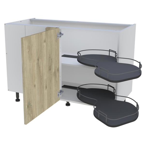 Bas 1200 angle 1porte G avec plateaux droit