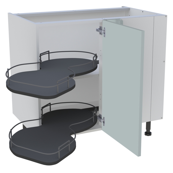 Bas 900 angle 1porte D avec plateaux gauche