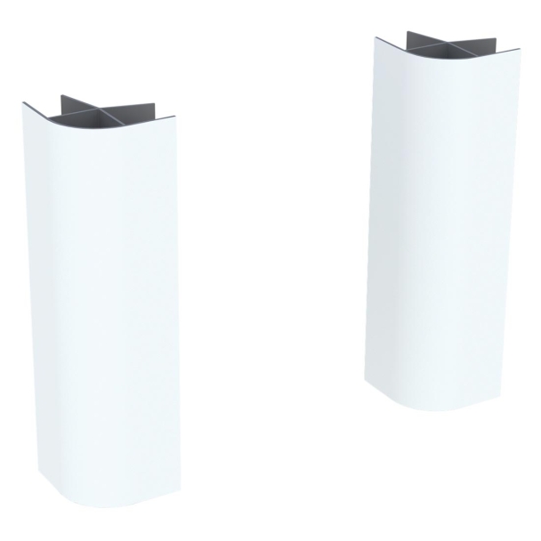 Lot de 2 jonctions d'angle droit pour plinthe H. 15 cm - Blanc Mat