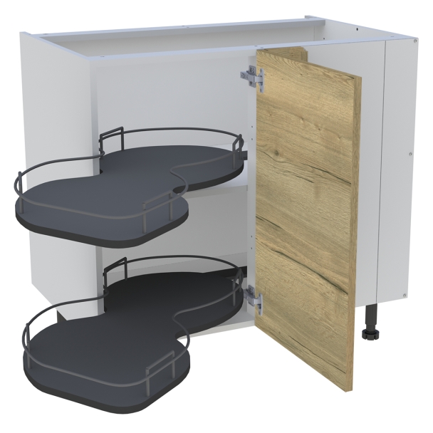 Bas 900 angle 1porte D avec plateaux gauche