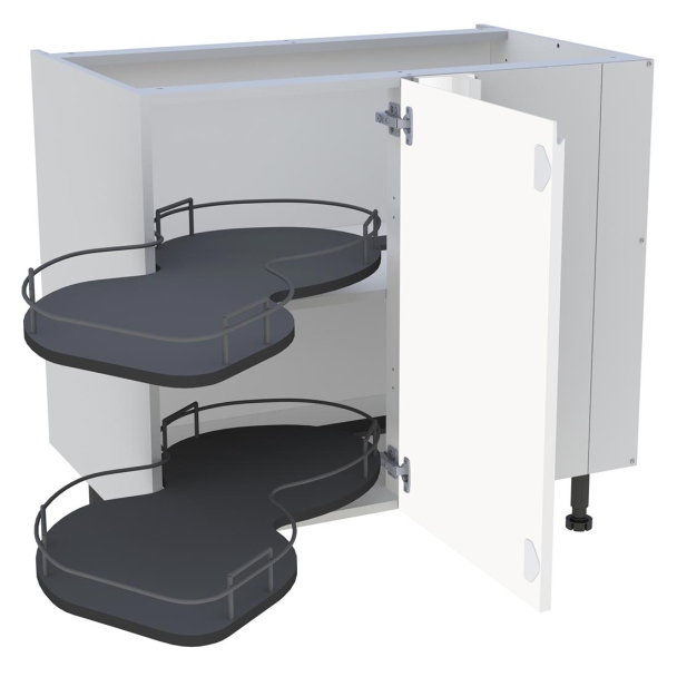 Bas 900 angle 1porte D avec plateaux gauche