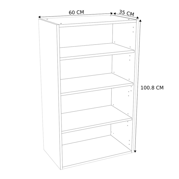 Caisson Meuble haut cuisine Blanc H. 100,8 cm x L. 60 cm