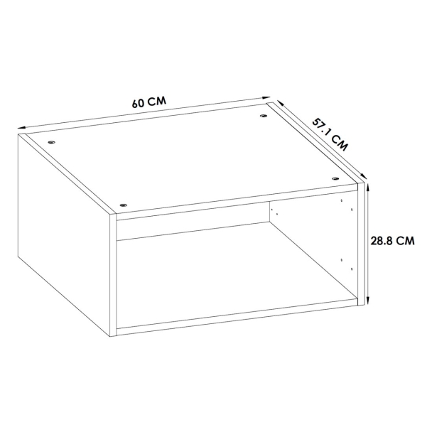 Caisson Meuble haut cuisine Blanc H. 28,8 cm x L. 60 cm x P. 57,1 cm