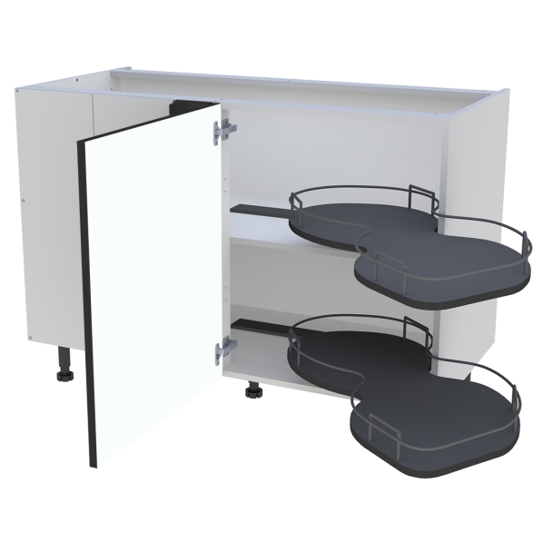 Bas 1200 angle 1porte G avec plateaux droit
