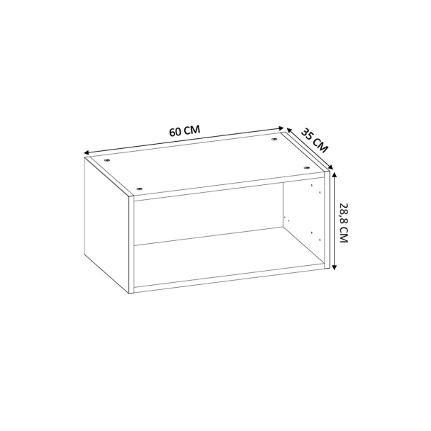 Caisson Meuble haut cuisine Blanc H. 28,8 cm x L. 60 cm