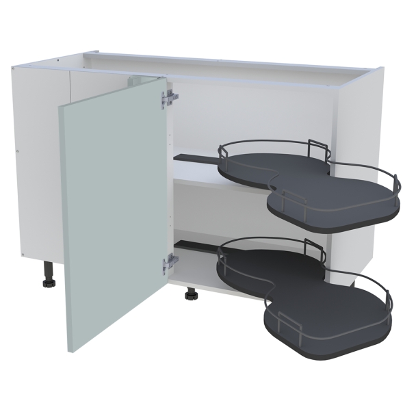 Bas 1200 angle 1porte G avec plateaux droit