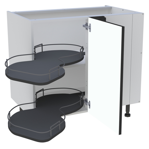 Bas 900 angle 1porte D avec plateaux gauche