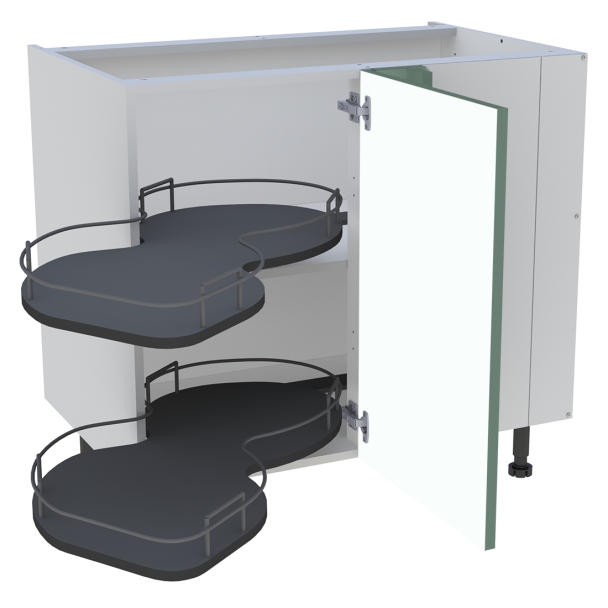 Bas 900 angle 1porte D avec plateaux gauche