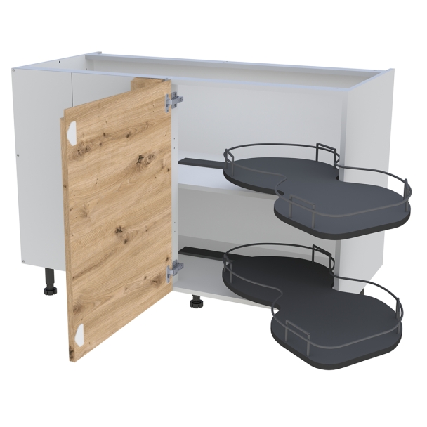 Bas 1200 angle 1porte G avec plateaux droit