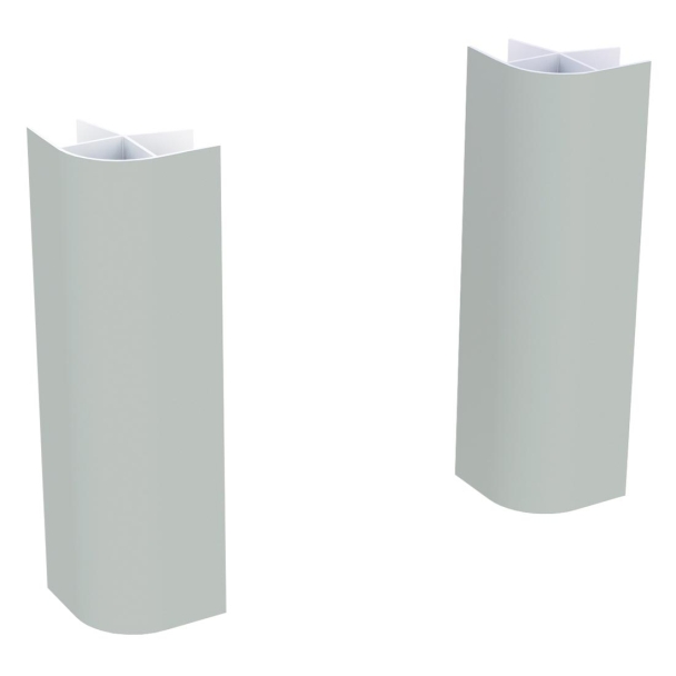 Lot de 2 jonctions d'angle droit pour plinthe H. 15 cm - Gris Cendre Brillant