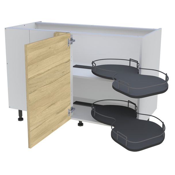 Bas 1200 angle 1porte G avec plateaux droit