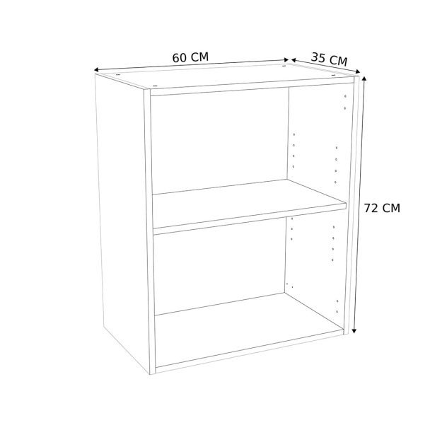 Caisson Meuble haut cuisine Blanc H. 72 cm x L. 60 cm