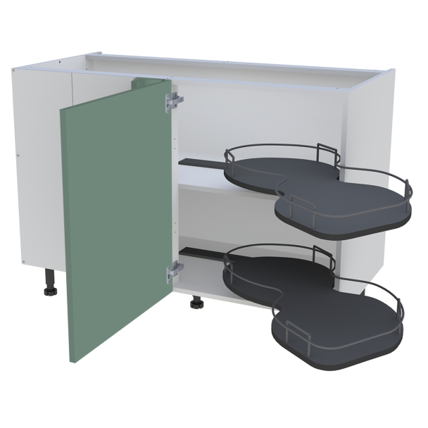 Bas 1200 angle 1porte G avec plateaux droit