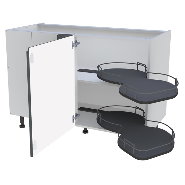 Bas 1200 angle 1porte G avec plateaux droit