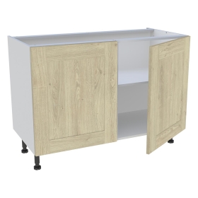 Meuble bas cuisine 2 portes H.72 cm x L. 120 cm - Chêne Naturel Cadre