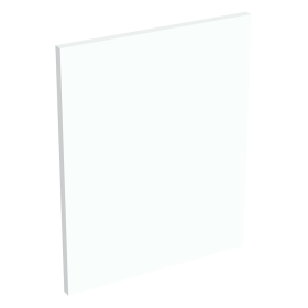 Coté de remplacement meuble haut cuisine sur hotte BLANC CHAUD MAT - H. 43.2 cm