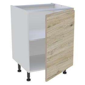 Meuble bas cuisine 1 porte H.72 cm x L. 60 cm - Bois Clair Sans Poignée