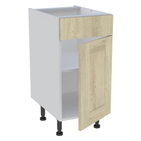 Meuble bas cuisine 1 porte et 1 faux tiroir H.72 cm x L. 40 cm - Chêne Naturel Cadre