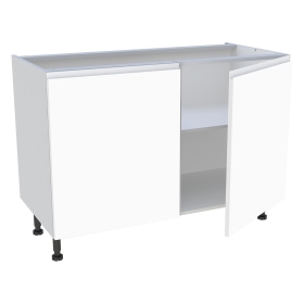 Meuble bas cuisine 2 portes H.72 cm x L. 120 cm - Blanc Mat Sans Poignée