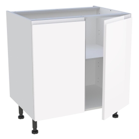 Meuble bas cuisine 2 portes H.72 cm x L. 80 cm - Blanc Brillant Sans Poignée