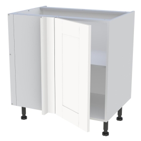 Meuble bas d'angle cuisine 1 porte H.72 cm x L. 80 cm - Blanc Cadre