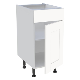 Meuble bas cuisine 1 porte et 1 faux tiroir H.72 cm x L. 40 cm - Blanc Cadre