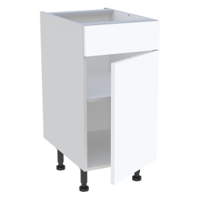 Meuble bas cuisine 1 porte et 1 faux tiroir H.72 cm x L. 40 cm - Blanc Mat