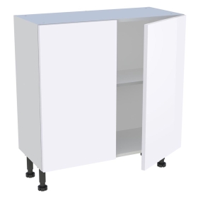 Meuble bas cuisine 2 portes H.72 cm x L. 80 cm x P. 36,9 cm - Blanc Brillant