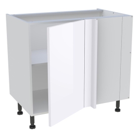 Meuble bas d'angle cuisine 1 porte H.72 cm x L. 90 cm - Blanc Brillant