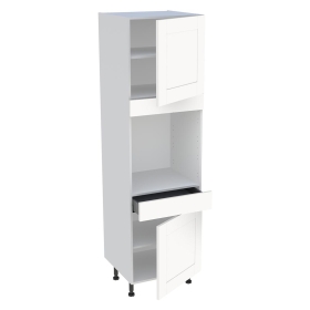 Colonne cuisine pour four avec 2 portes et 1 tiroir H.201,6 cm x L. 60 cm - Blanc Cadre