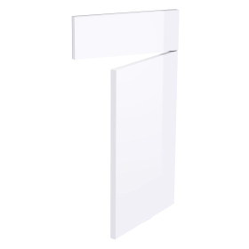 Kit façade meuble cuisine Blanc Brillant 1 porte, 1 faux tiroir H. 71,7 cm x L. 39,7 cm