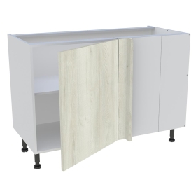 Meuble bas d'angle cuisine 1 porte H.72 cm x L. 120 cm - Chêne Blanchi