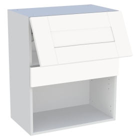 Meuble haut cuisine pour micro-ondes 1 porte relevante H.72 cm x L. 60 cm - Blanc Cadre