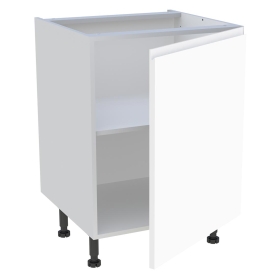 Meuble bas cuisine 1 porte H.72 cm x L. 60 cm - Blanc Mat Sans Poignée